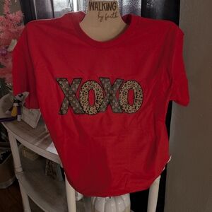 Red XOXO Short Sleeve Tee